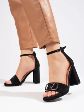 Vinceza Black High Heel Sandals