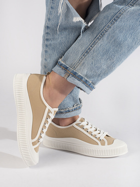 Dark Beige Platform Sneakers