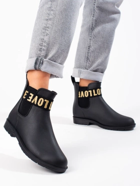 Black Short Rain Boots