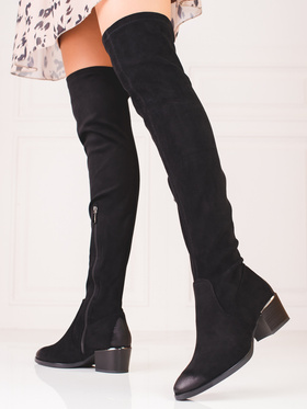 Suede Over-the-Knee Boots Vinceza in Black