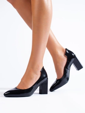 Black Block Heel Pumps