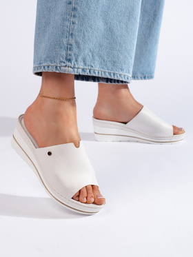 White Comfy Wedge Slip-Ons