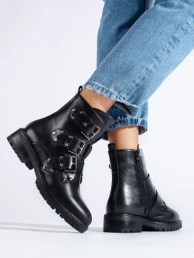 Cozy Black Buckle Boots