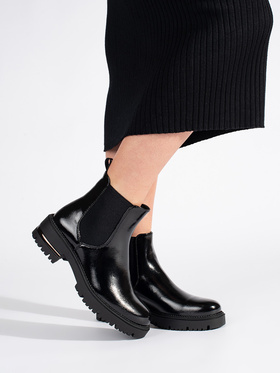 Sergio Leone Glossy Platform Ankle Boots