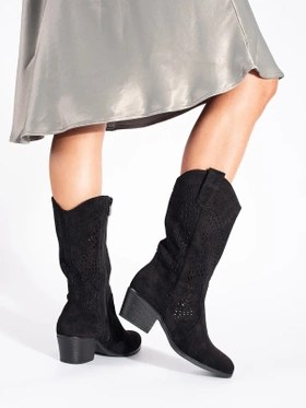 Black Lacy Western Boots