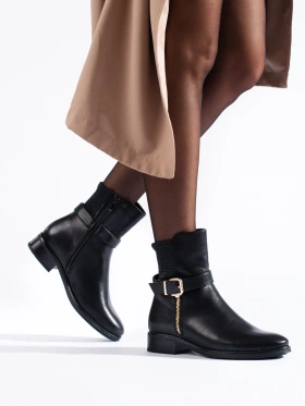 Ankle-High Black Flat Boots