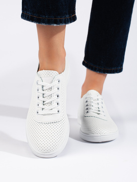 Charming White Lace-Up Shoes