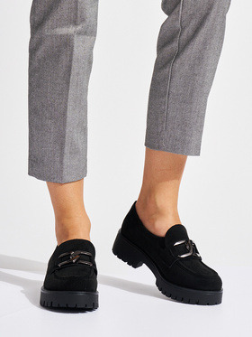 Suede Black Loafers