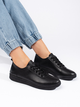 Black Lace-Up Casual Shoes