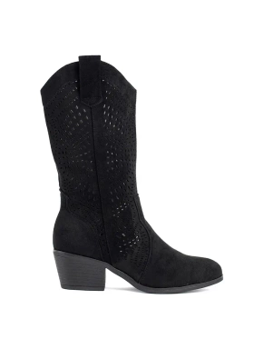 Black Lacy Western Boots