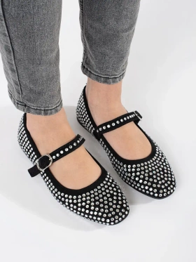 Black Studded Flats