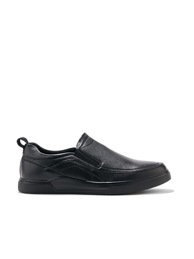 Sleek Black Vegan Leather Loafers