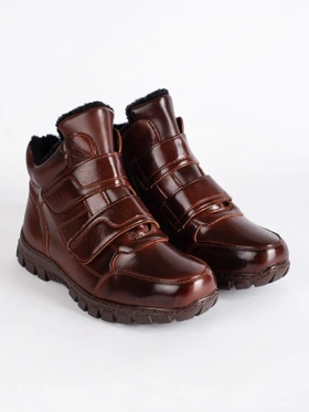 Warm and Cozy Brown Winter Boots with Velcro