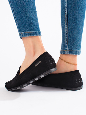 Black Suede Slip-On Loafers