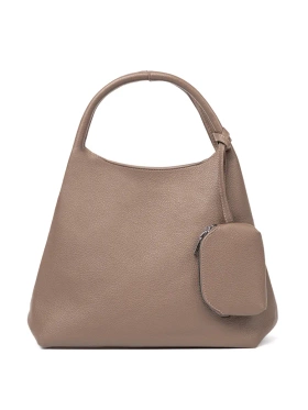 Elegant Dark Beige Handbag with Cosmetic Bag Inside