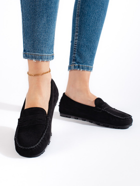 Black Suede Slip-On Loafers