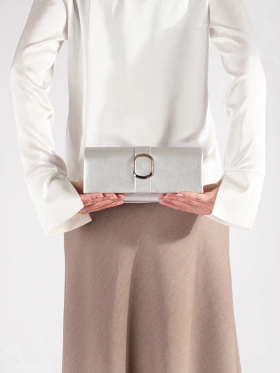 Chic Silver Mini Bag with a Shiny Buckle