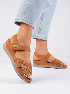 Friendly Brown Velcro Sandals