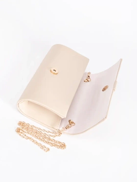 Chic Beige Mini Bag with Gold Buckle