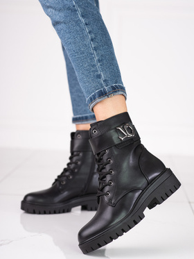 Black Lace-Up Boots