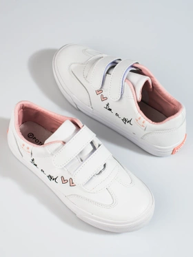 Potocki White Velcro Sneakers for Kids