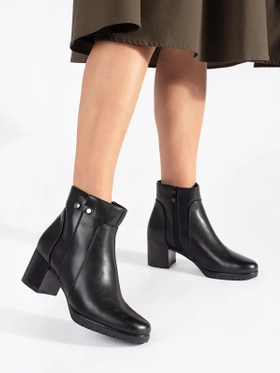 Chic Black Heeled Ankle Boots by Sergio Leone