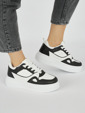 Black and White Platform Sneakers