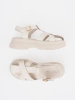 Light beige sandals with chunky sole