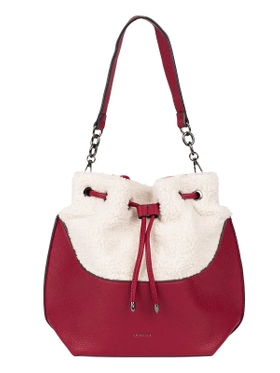 Cozy Shearling Red Handbag