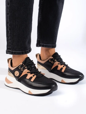 Chic Black and Gold Vinceza Sneakers