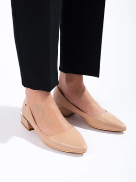 Beige Vinceza Low-Heel Ballet Flats