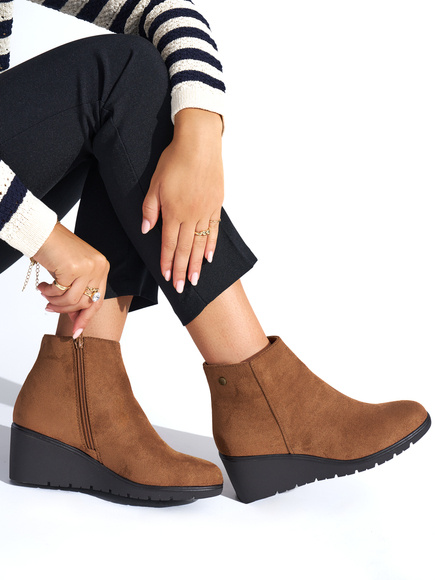 Brown Wedge Ankle Boots