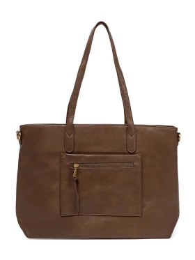 Brown bag with gold elements