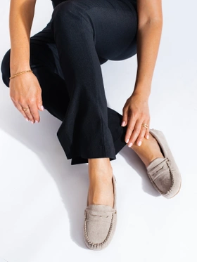 Suede Flexible Beige Loafers