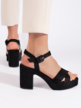 Suede Block Heel Sandals