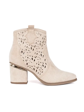 Beige Crochet Cowboy Boots