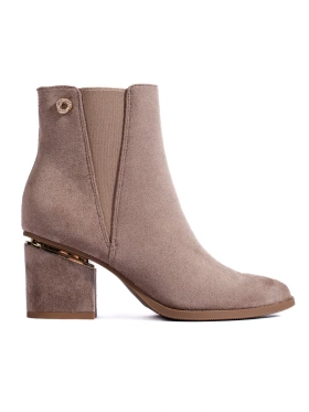 Dark Beige Suede Chelsea Ankle Boots