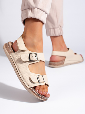 Beige Comfy Buckle Sandals