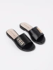 Women's black flat sandals