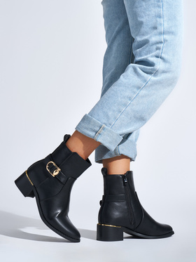 Stylish Black Block Heel Boots