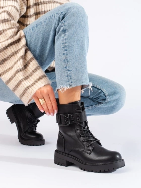 Lace-Up Eco Leather Boots