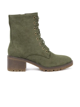 Green Women's Lace-up Ankle Boots