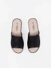 Women's black wedge sandals