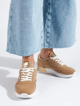 Warm Beige Sporty Sneakers