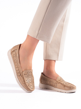 Dark Beige Lattice Loafers