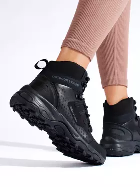 DK damskie buty trekkingowe z wysoką cholewką czarne