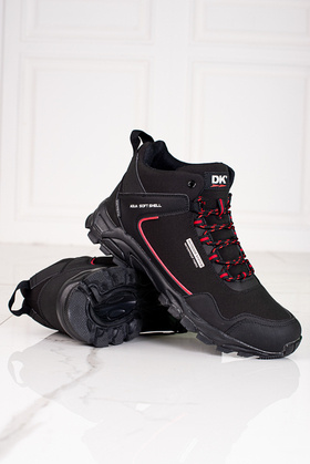 Wysokie buty trekkingowe męskie DK czarno czerwone Softshell